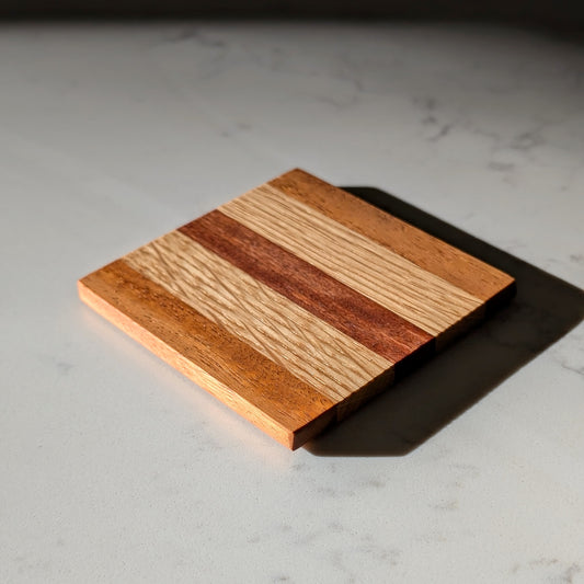 Hardwood Striped Drinks Coasters